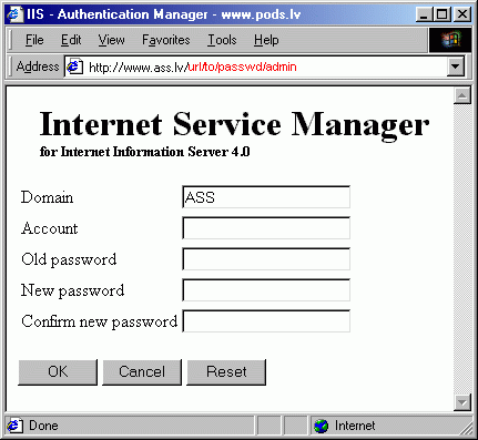 ass.lv Internet Sercive manager