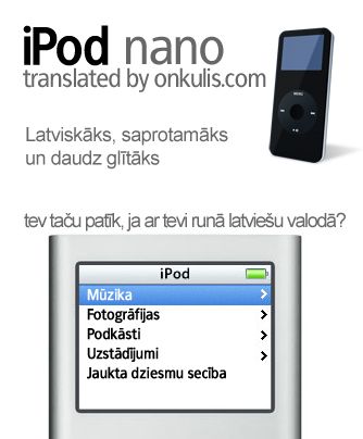 iPod nano latviskotā versija
