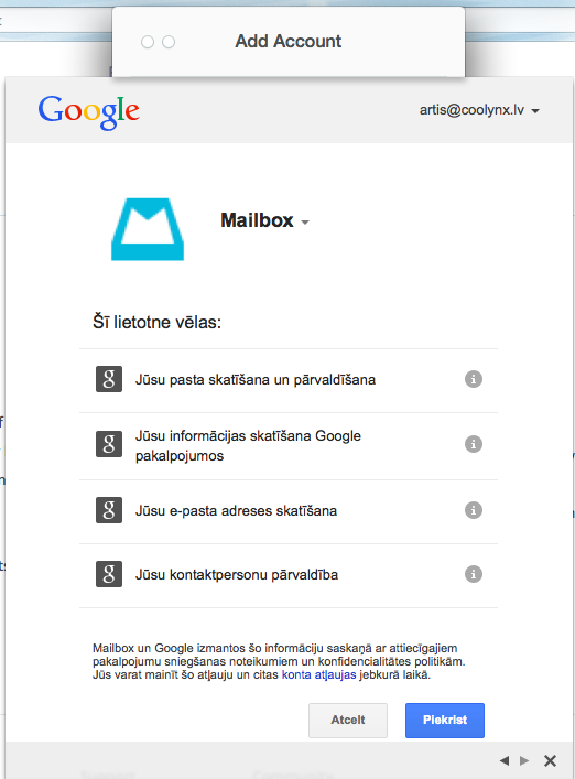 Mailbox Google Access
